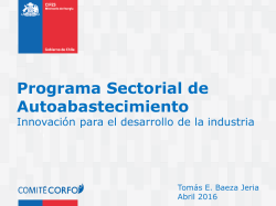 "Programa Sectorial de Autoabastecimiento", Tomás Baeza, CIFES.