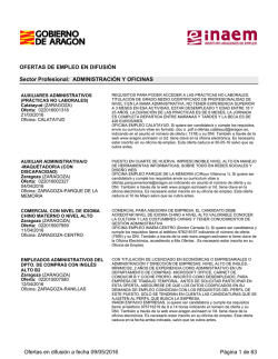 OFERTAS DE EMPLEO EN DIFUSIÓN Sector Profesional
