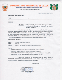 codeca - Municipalidad Provincial de Calca