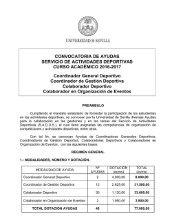 Ayudas deportivas del SADUS para el curso 2016-17.