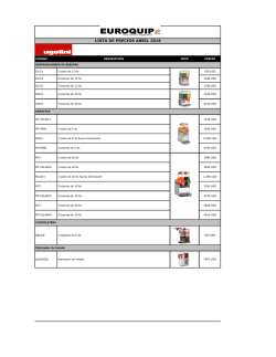 LISTA DE PRECIOS ABRIL 2016