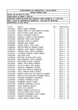 Cuenta Nombre Aula Computadora 313128932 GOMEZ GUERRA