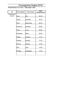 Cronograma Orales 2016