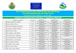 Listado de Inscritos - Federación de Golf del Principado de Asturias