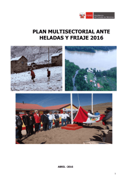 Descarga el Plan Multisectorial ante Heladas y Friaje 2016