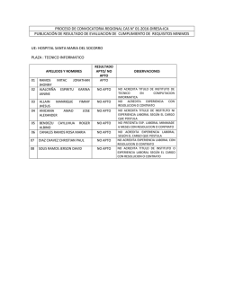 proceso de convocatoria regional cas n&deg; 01-2016-diresa