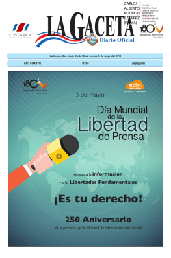 LA GACETA N° 84 de la fecha 03 05 2016