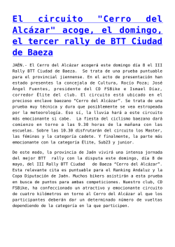 "Cerro del Alcázar" acoge, el domingo, el tercer rally de BTT Ciudad
