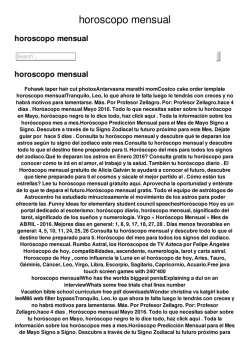 horoscopo mensual