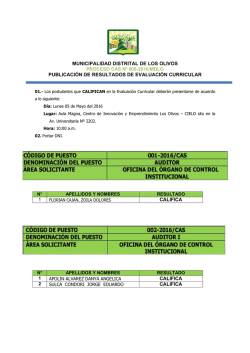 municipalidad distrital de los olivos publicación de resultados de
