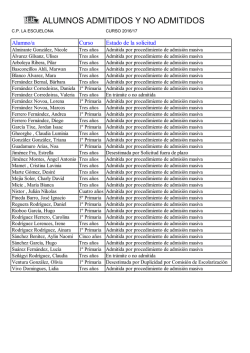 alumnos admitidos y no admitidos