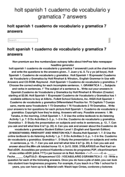 holt spanish 1 cuaderno de vocabulario y gramatica 7 answers