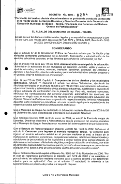 Decreto 0294 de 09 de Marzo de 2016