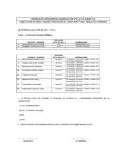 proceso de convocatoria regional cas n° 01-2016-diresa