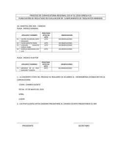 proceso de convocatoria regional cas n° 01-2016-diresa