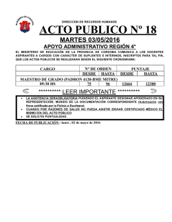 acto publico nº 18 - Gobierno de la Provincia de Córdoba