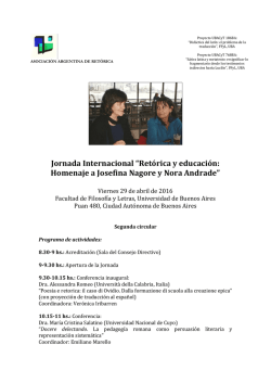 Jornada Internacional “Retórica y educación: Homenaje a Josefina