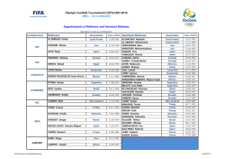 Referees Assistant Referees appointed OFTs Rio2016_fV