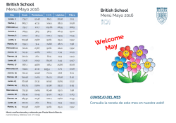 Menú Mayo 2016 - British School Alzira