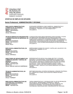 OFERTAS DE EMPLEO EN DIFUSI&Oacute;N Sector Profesional