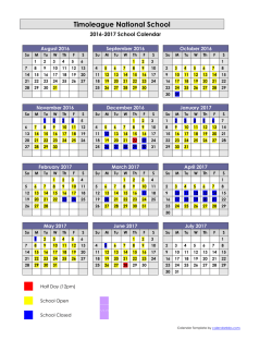 School Calendar - Timoleague NS