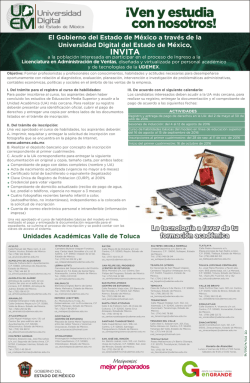 Convocatoria - udemex - Gobierno del Estado de México