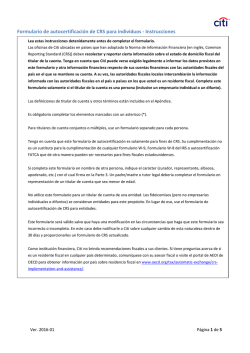 Formulario de autocertificación de CRS para individuos