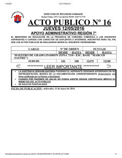 acto publico nº 16 - Gobierno de la Provincia de Córdoba