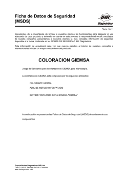 MSDS - Especialidades Diagnósticas IHR Ltda