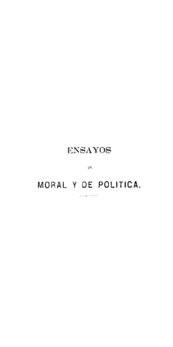 moral y de politica. - Biblioteca de Historia Constitucional