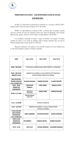 PRIMER ENSAYO PSU CEPECH - Liceo Bicentenario Valdivia