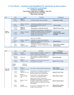 V Casa Abierta: – Encuentro interdisciplinario de experiencias de