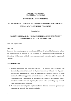 Informe para segundo debate