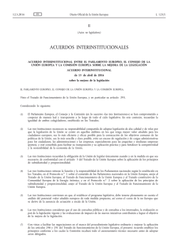 Acuerdo interinstitucional entre el Parlamento Europeo, el Consejo
