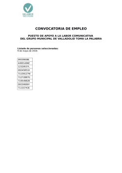 convocatoria de empleo - Valladolid Toma la Palabra