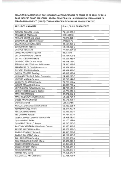 RELACiÓN DE ADMITIDOS Y EXCLUIDOS DE LA
