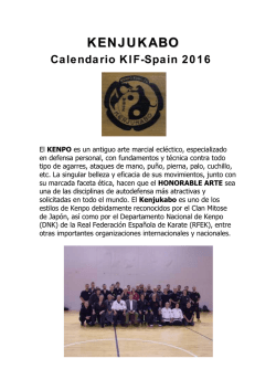 Calendario KIF-SPAIN 2016