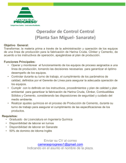 Operador de Control Central (Planta San Miguel- Sanarate)