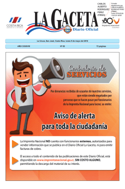 LA GACETA N° 88 de la fecha 09 05 2016