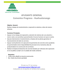 AYUDANTE GENERAL Cementos Progreso - Huehuetenango