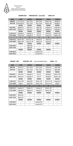 Horarios de cursos I Ciclo - Instituto Santa María de San Carlos