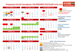 Propuesta de calendario escolar 2016/17