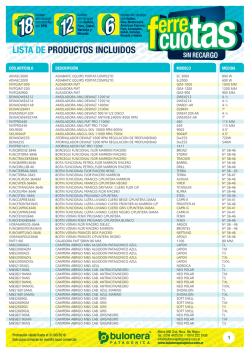 lista de productos incluidos