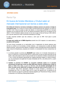 Renta Fija En busca de fondos Mendoza y Chubut salen al mercado