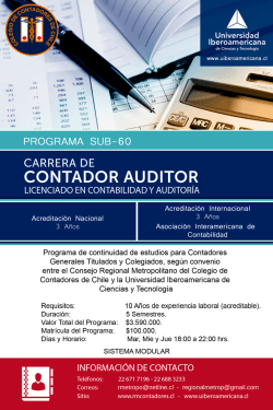 Contador Auditor Sub 60 2016 - Colegio de Contadores de Chile