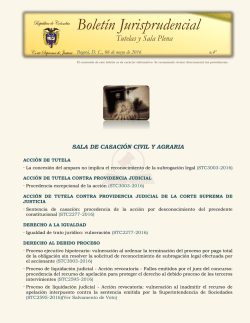 Boletín Jurisprudencial Tutelas y Sala Plena