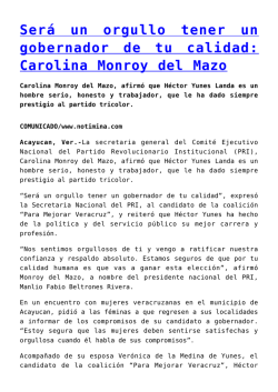 Carolina Monroy del Mazo - Agencia Informativa NotiMina