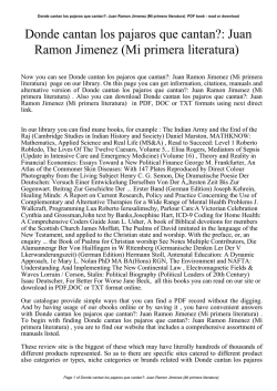 Donde cantan los pajaros que cantan?: Juan Ramon Jimenez (Mi