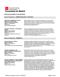 Ofertas difundidas por el Servicio Público de Empleo de MADRID