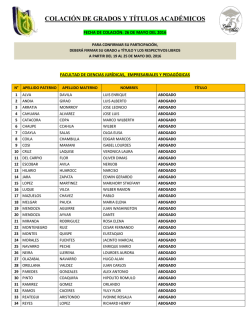 IX Colaci&oacute;n - Mayo 2016.